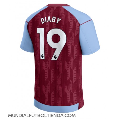 Camiseta Aston Villa Moussa Diaby #19 Primera Equipación Replica 2023-24 mangas cortas